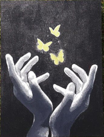 Tela 30x40 cm - feito com tinta acrílica e acabamento em verniz